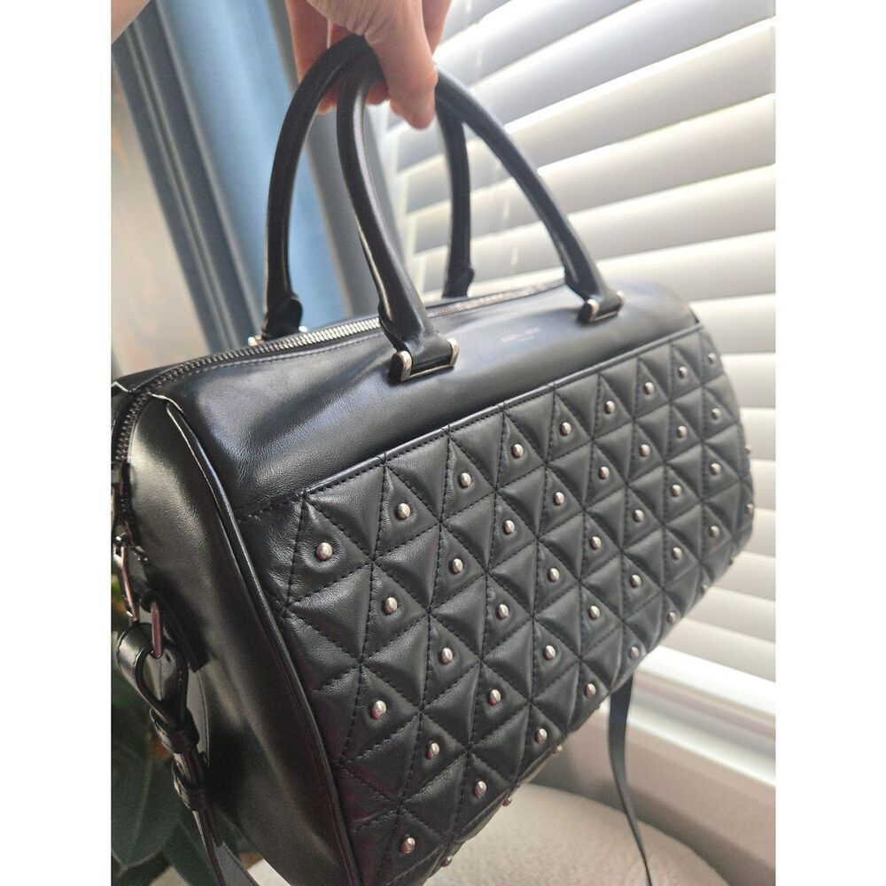 Saint Laurent Studded Leather Crossbody Satchel Bag